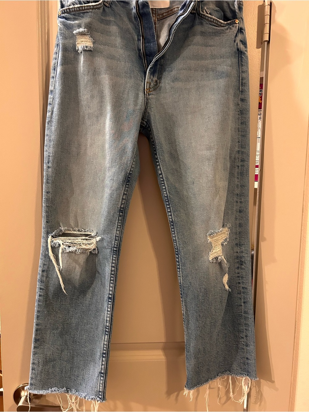 MOTHER High Waisted Rider Skimp Jeans - Light Blue Denim - Picture 4 of 8
